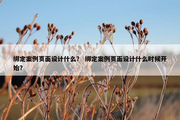绑定案例页面设计什么？ 绑定案例页面设计什么时候开始？