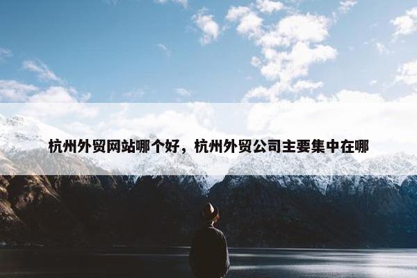 杭州外贸网站哪个好，杭州外贸公司主要集中在哪