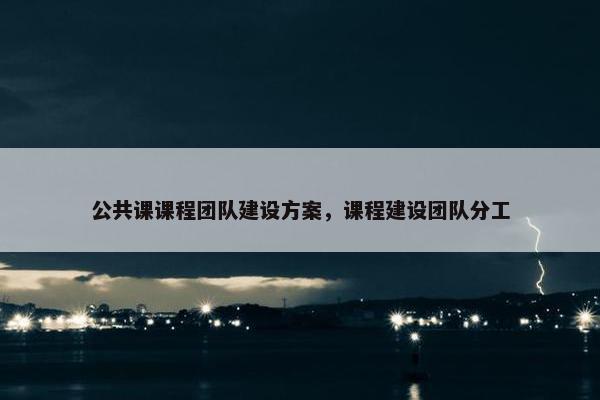 公共课课程团队建设方案，课程建设团队分工