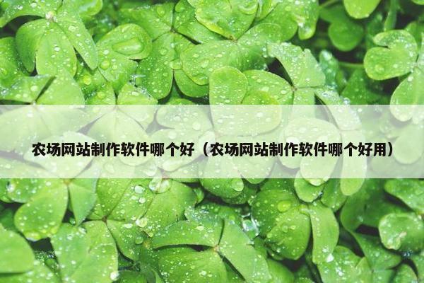 农场网站制作软件哪个好（农场网站制作软件哪个好用）