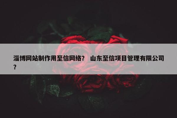 淄博网站制作用至信网络？ 山东至信项目管理有限公司？