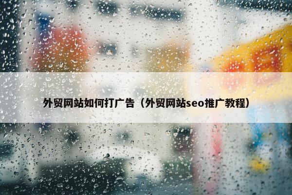 外贸网站如何打广告（外贸网站seo推广教程）