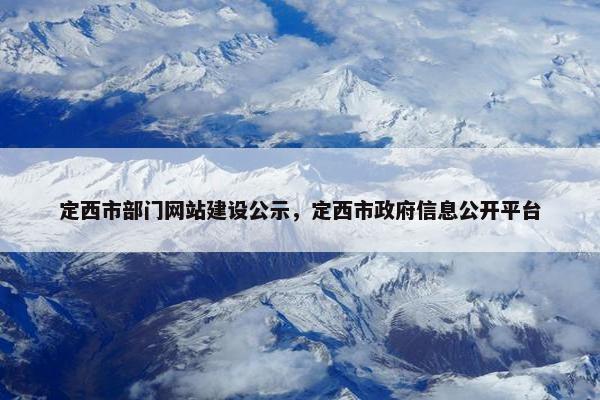 定西市部门网站建设公示，定西市政府信息公开平台