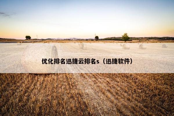 优化排名迅捷云排名s（迅捷软件）