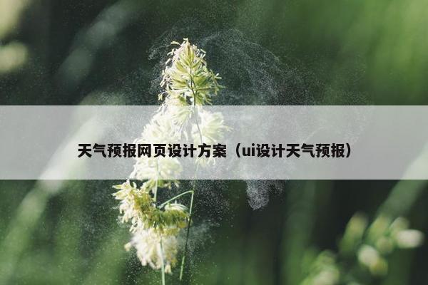 天气预报网页设计方案（ui设计天气预报）