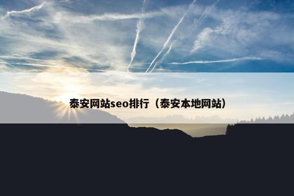 泰安网站seo排行（泰安本地网站）