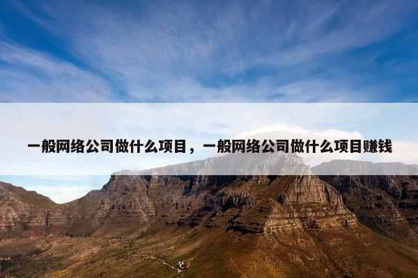 一般网络公司做什么项目，一般网络公司做什么项目赚钱