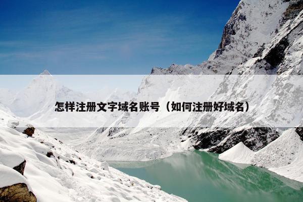 怎样注册文字域名账号（如何注册好域名）