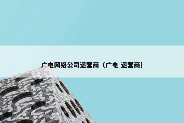 广电网络公司运营商（广电 运营商）