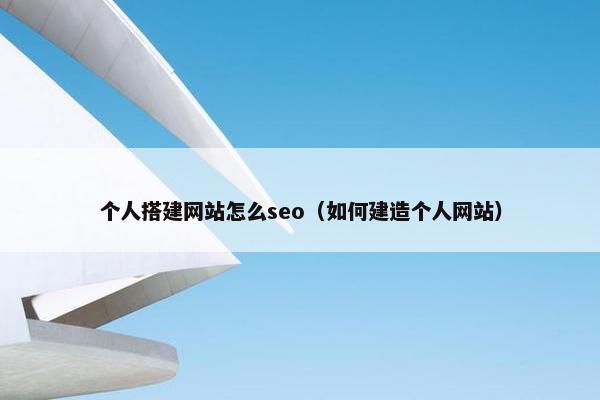 个人搭建网站怎么seo（如何建造个人网站）