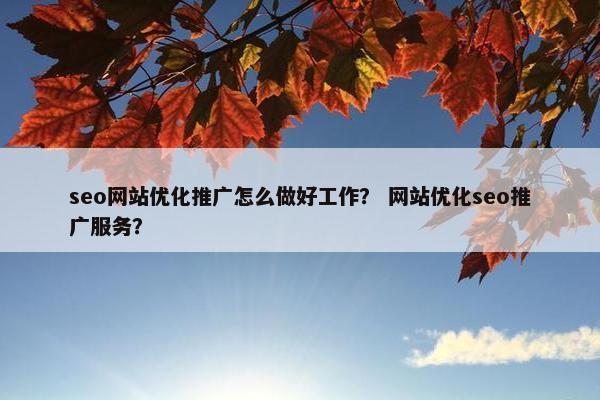 seo网站优化推广怎么做好工作？ 网站优化seo推广服务？