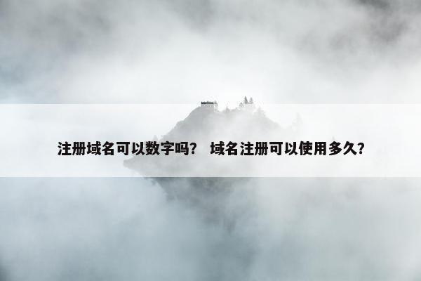 注册域名可以数字吗？ 域名注册可以使用多久？