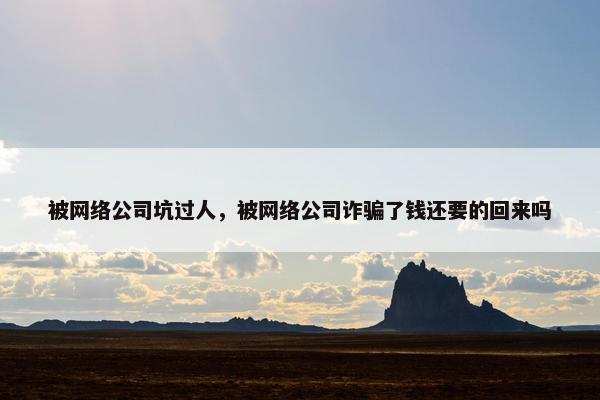 被网络公司坑过人，被网络公司诈骗了钱还要的回来吗
