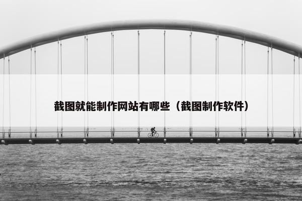 截图就能制作网站有哪些（截图制作软件）