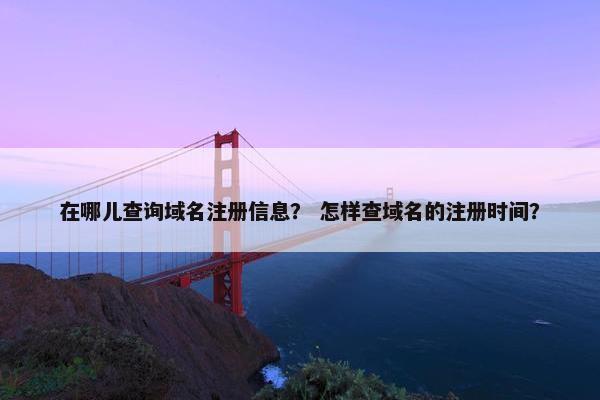 在哪儿查询域名注册信息？ 怎样查域名的注册时间？