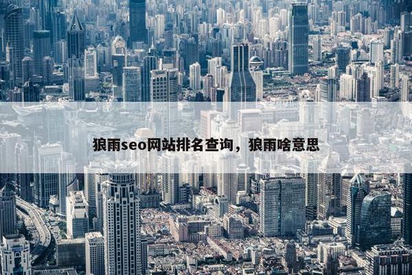 狼雨seo网站排名查询，狼雨啥意思