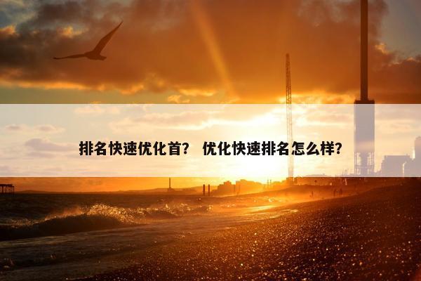 排名快速优化首？ 优化快速排名怎么样？
