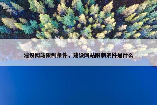 建设网站限制条件，建设网站限制条件是什么