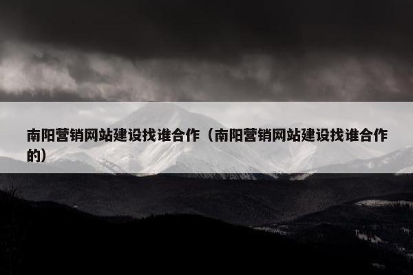 南阳营销网站建设找谁合作（南阳营销网站建设找谁合作的）