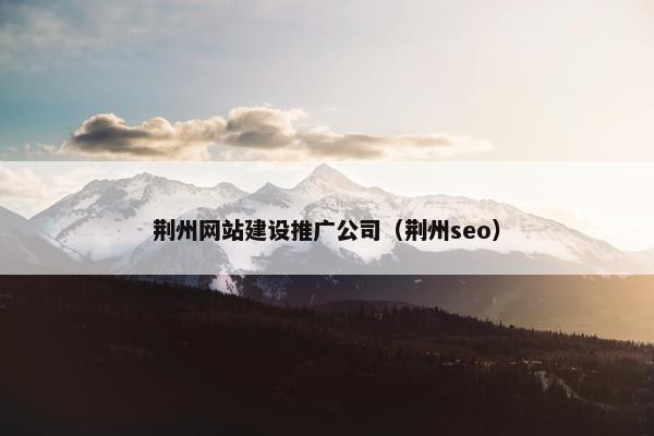 荆州网站建设推广公司（荆州seo）