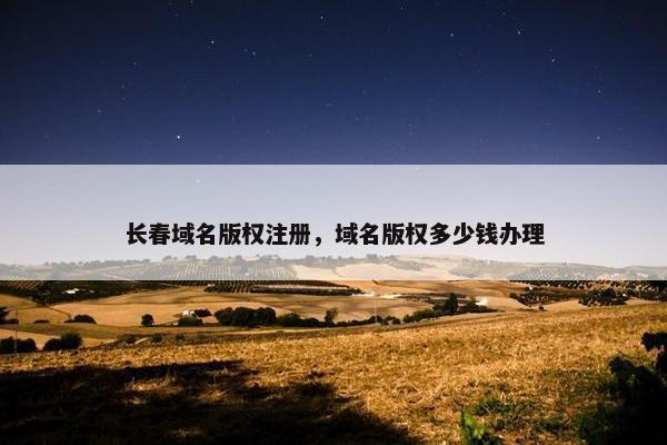 长春域名版权注册，域名版权多少钱办理