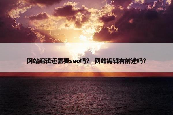 网站编辑还需要seo吗？ 网站编辑有前途吗？