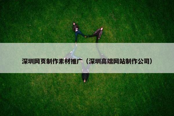 深圳网页制作素材推广（深圳高端网站制作公司）