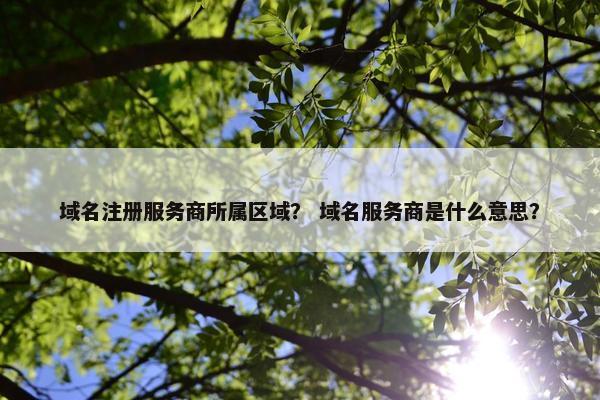 域名注册服务商所属区域？ 域名服务商是什么意思？