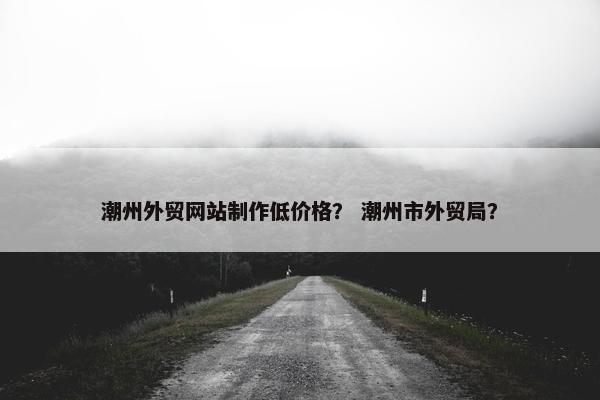 潮州外贸网站制作低价格？ 潮州市外贸局？