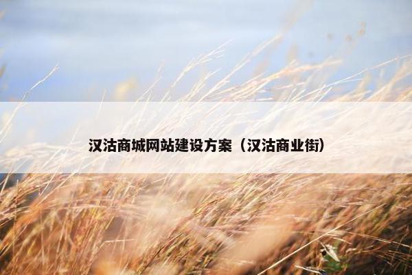 汉沽商城网站建设方案（汉沽商业街）