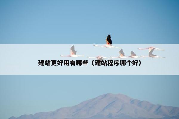 建站更好用有哪些（建站程序哪个好）