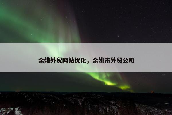 余姚外贸网站优化，余姚市外贸公司