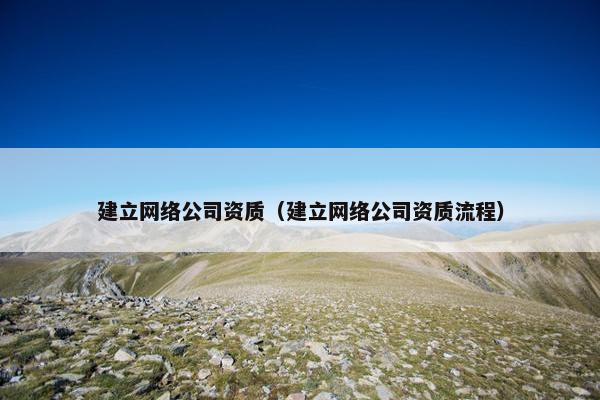 建立网络公司资质（建立网络公司资质流程）