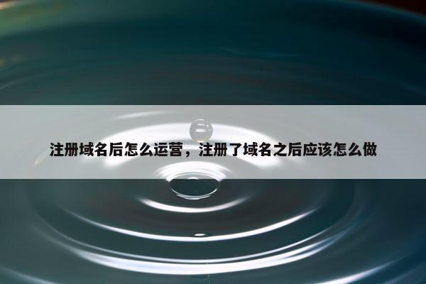 注册域名后怎么运营，注册了域名之后应该怎么做