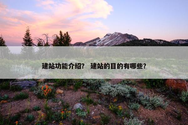 建站功能介绍？ 建站的目的有哪些？