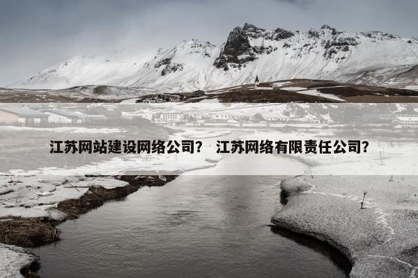 江苏网站建设网络公司？ 江苏网络有限责任公司？