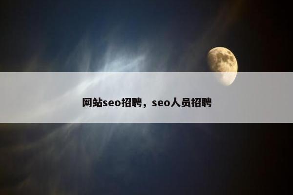 网站seo招聘，seo人员招聘