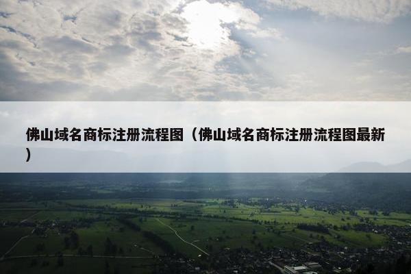 佛山域名商标注册流程图（佛山域名商标注册流程图最新）
