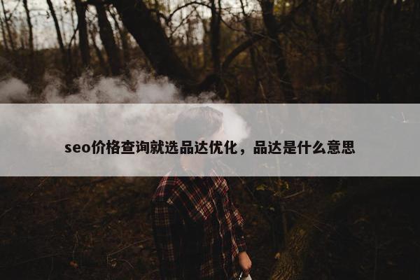 seo价格查询就选品达优化，品达是什么意思