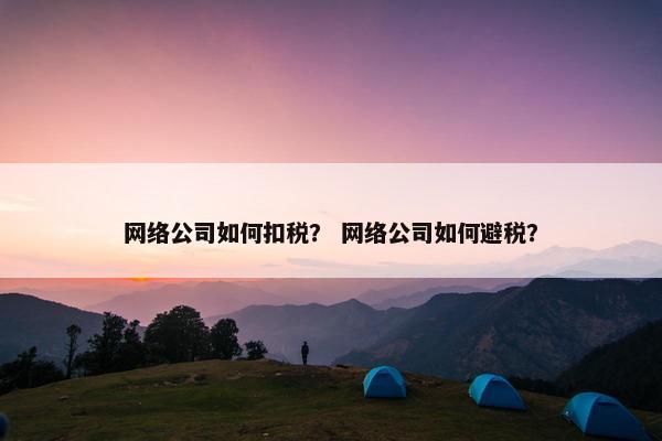 网络公司如何扣税？ 网络公司如何避税？