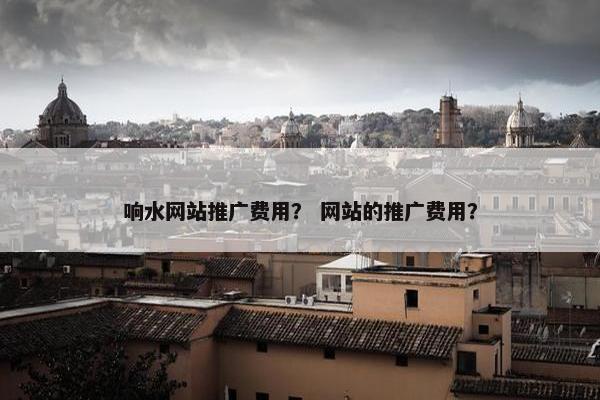 响水网站推广费用？ 网站的推广费用？