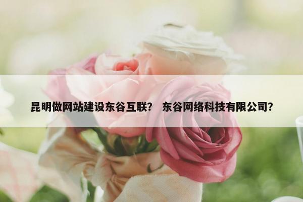昆明做网站建设东谷互联？ 东谷网络科技有限公司？