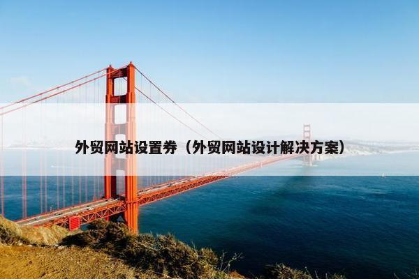 外贸网站设置券（外贸网站设计解决方案）