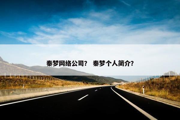 秦梦网络公司？ 秦梦个人简介？