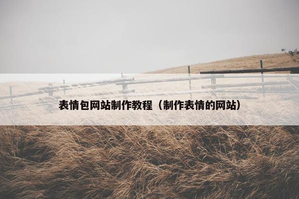 表情包网站制作教程（制作表情的网站）
